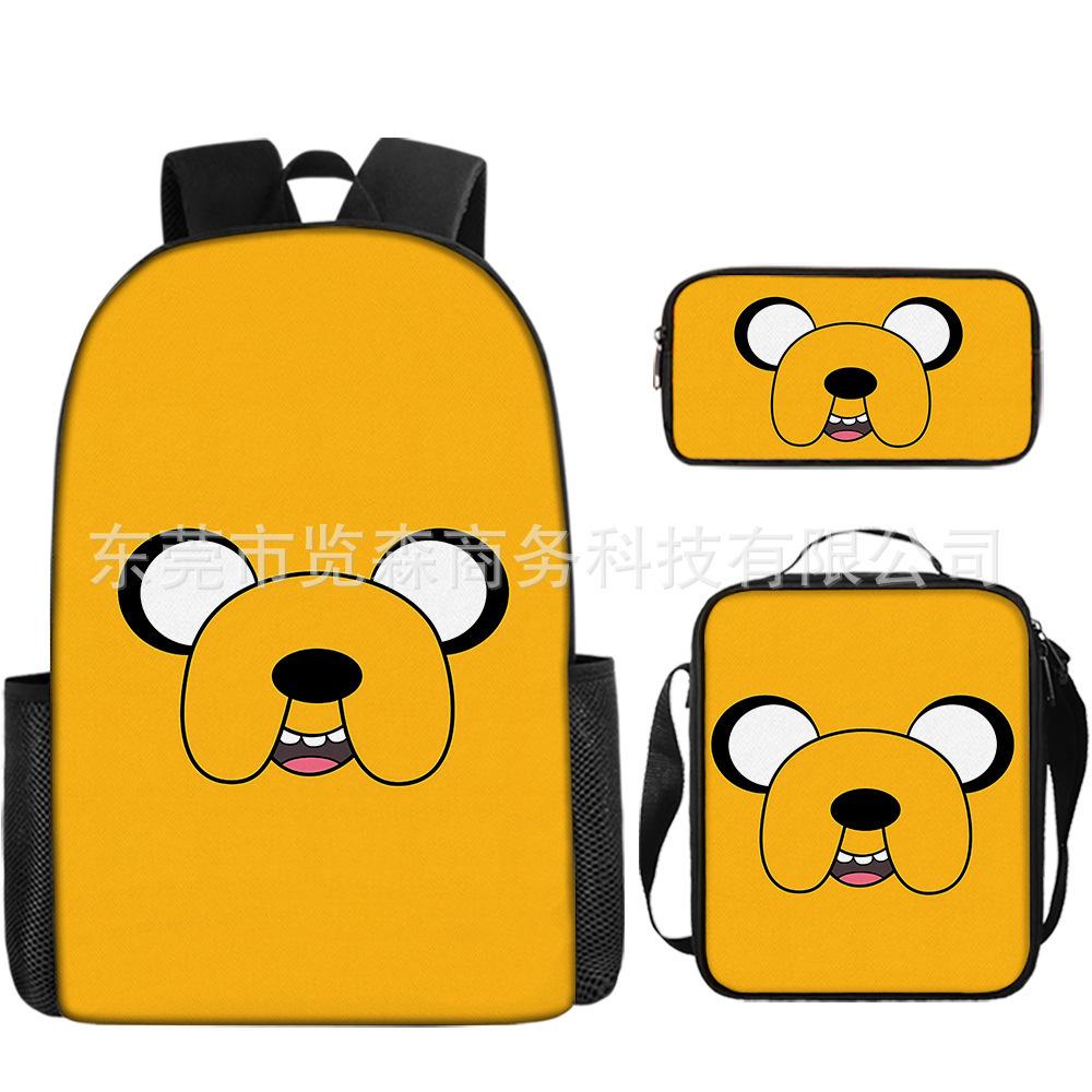 Adventure Time Backpack Set 3-Piece Comic Bookbag Shoulder Bag Pencil Case