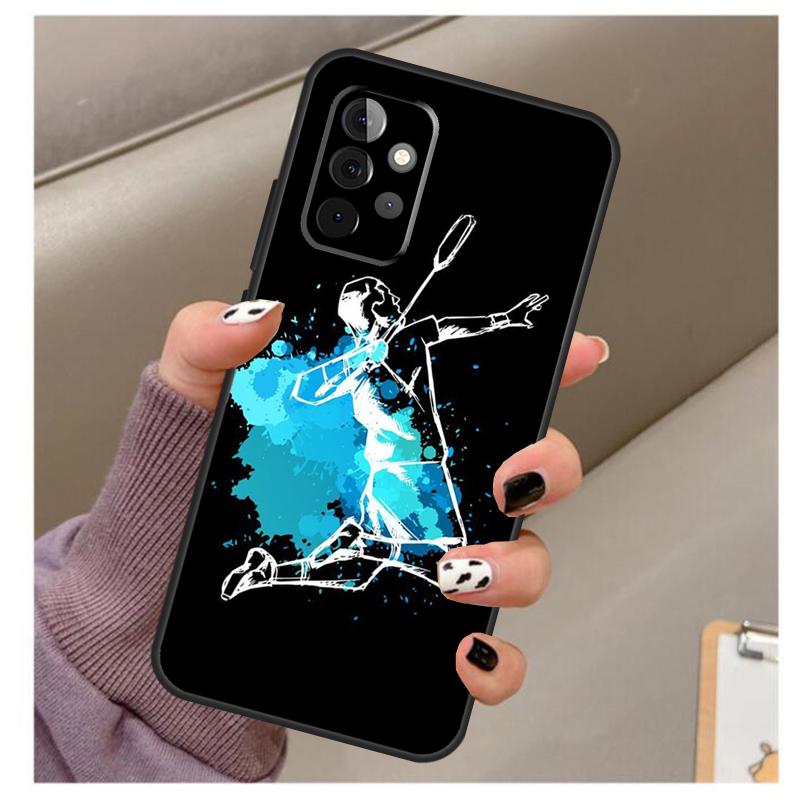 Badminton Sport Case For Samsung Galaxy A56 A16 A26 A36 A06 A52 A53 A33 A13 A34 A54 A14 A15 A35 A55 A22 A32