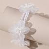 Handcrafted Floral Pearl Bridal Bracelet With Cloth Material For Wedding And Bridesmaids