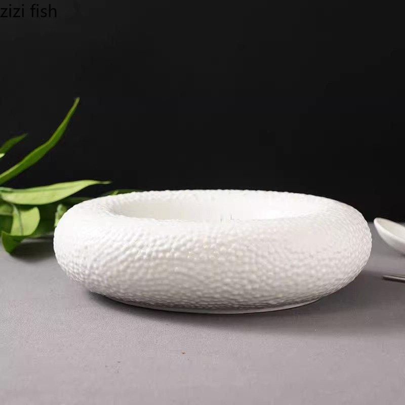 Ceramic Dinner Plate Creative Irregular Texture Thick Soup Plate Insulation Plate Dessert Plates Pasta Plates Home Tableware