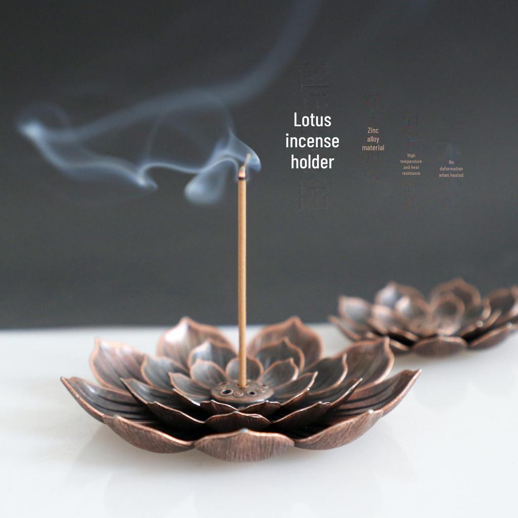 Ouyue Lotus Alloy Incense Holder: Zen Aromatherapy Wire Burner