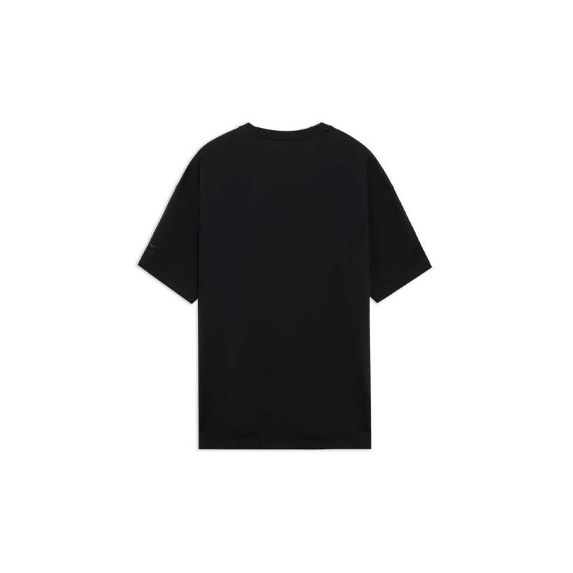 Li-Ning Patterned Print Loose Round Neck Short Sleeve T-Shirt Men Tops Black AHSS127-2