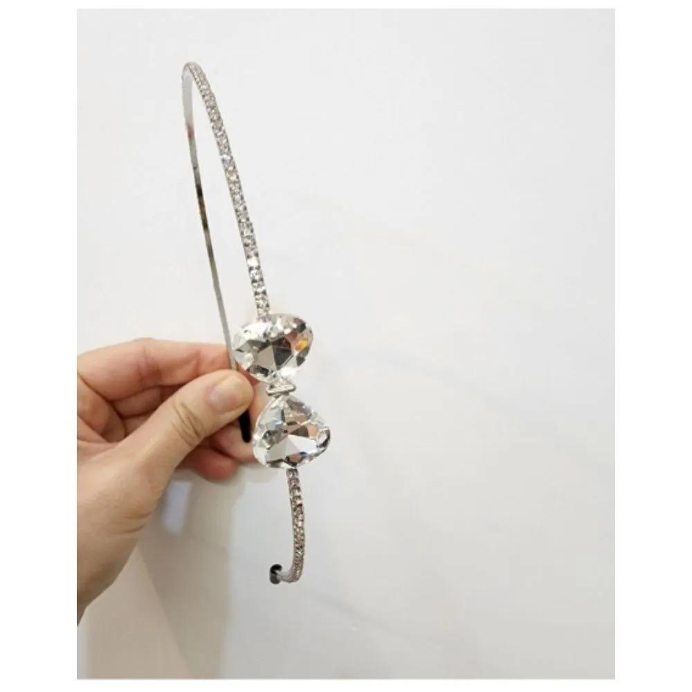 Daily jeweled hairband, thin-rimmed metal accent headband accessory