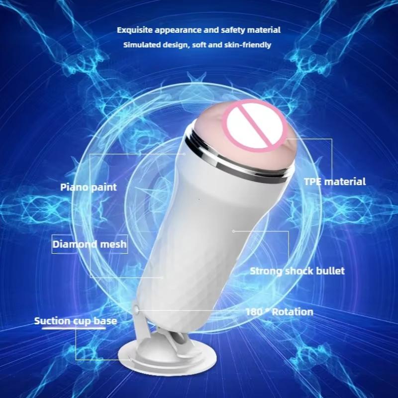 3D Textured Sucking Masturbation Cup Pocket Pussy Suction Cup Penetration Anal Real Oral Vaginal Anal Masturbation Sex Machine