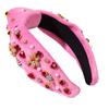 Christmas Pearl Beads Knot Hairband Baroque Style Rhinestone Embellished Headband Adult Christmas Party Hair Accessories