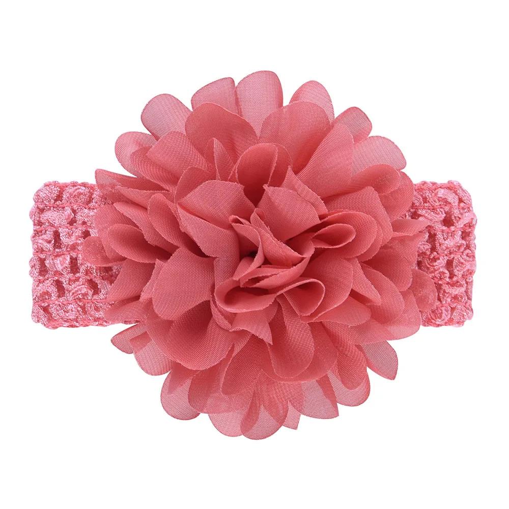 1Pieces Baby Girls Headbands Chiffon Big Flower Soft Strecth Hair Band Hair Accessories for Baby Girls Newborns Infants Toddlers