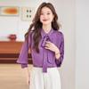 Women's Long-Sleeve Bow-Knot Blouse