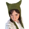 Cat Ear Beanie Hat for Women Harajuku Style Star/Stripe Skull Hat Handmade Crochet Hat Y2K Cool Girls Warm Headpieces