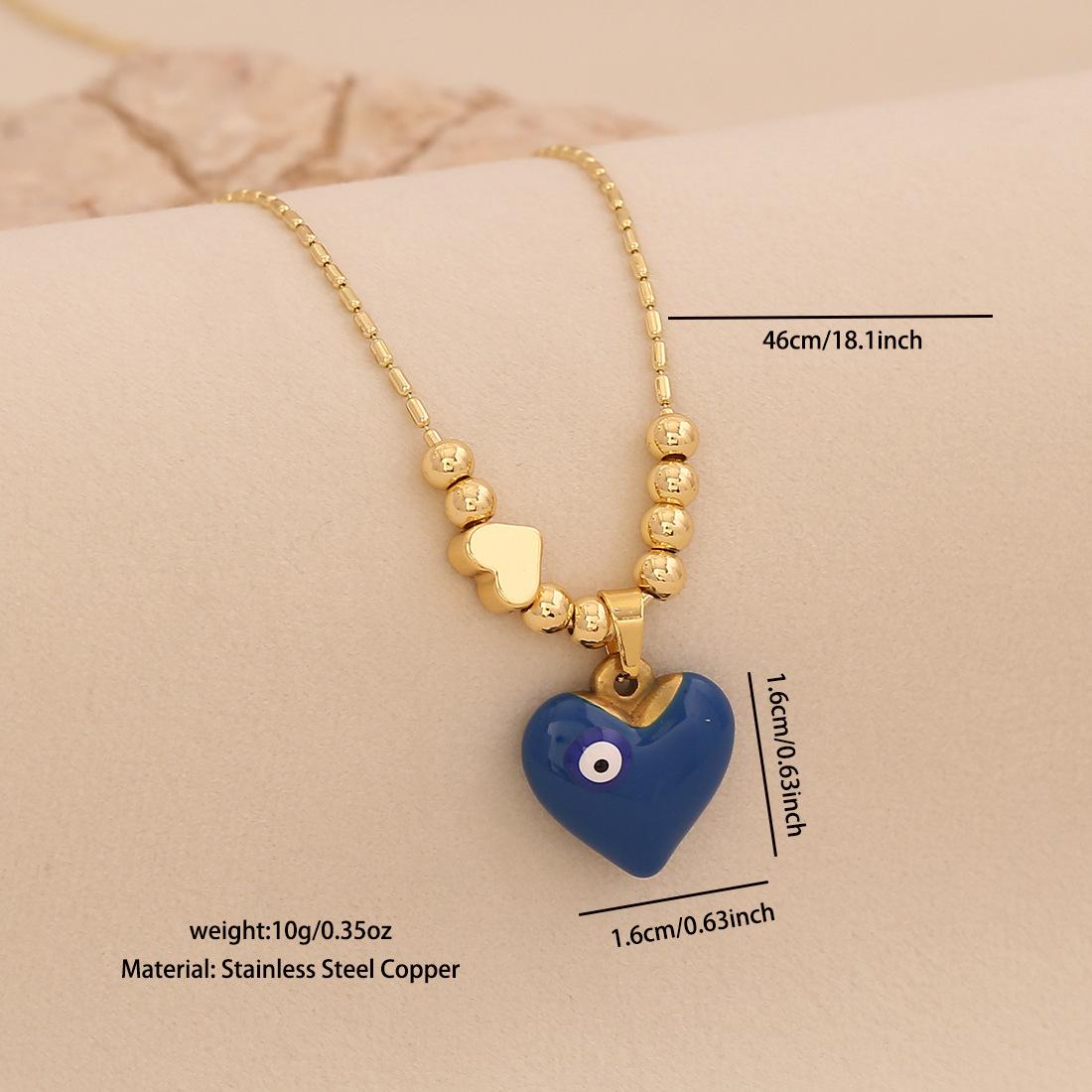 Cute Multicolor Dripping Oil Heart Pendant Necklace Evil Eye Necklace New Jewelry сапфир синий
