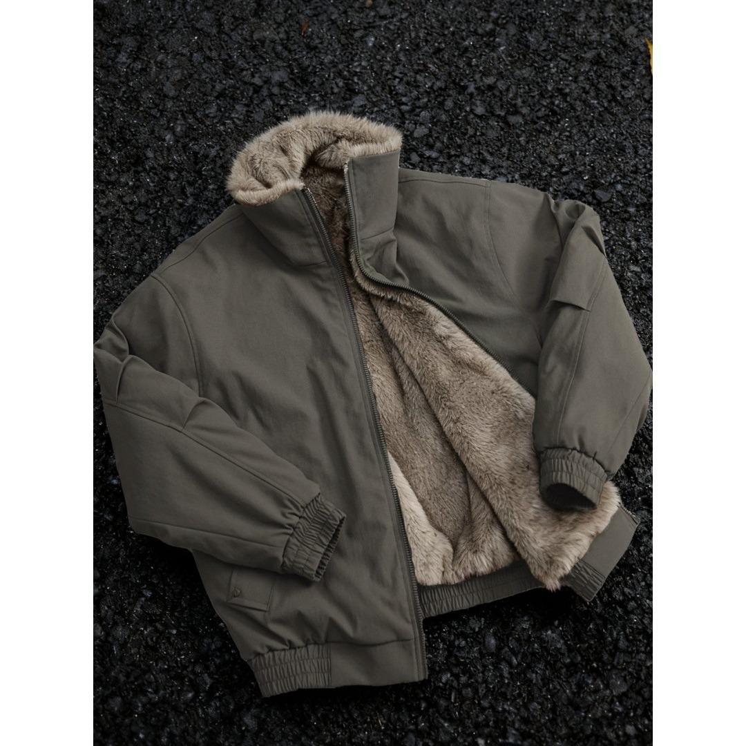 

Men s American Double-Sided Snow Eagle Winter Jacket with Velvet and Lamb Wool 2X Large