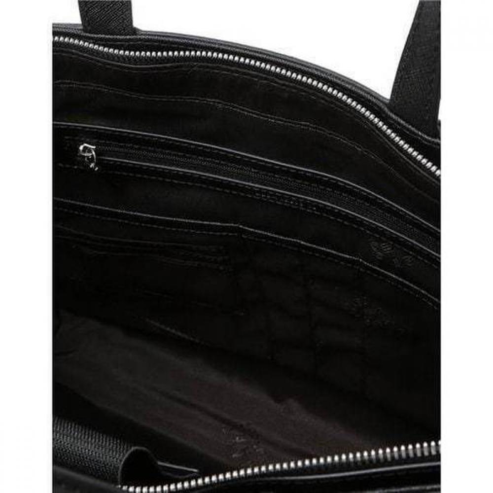 Daks Black Check Leather Document Bag Dbba6e053bk