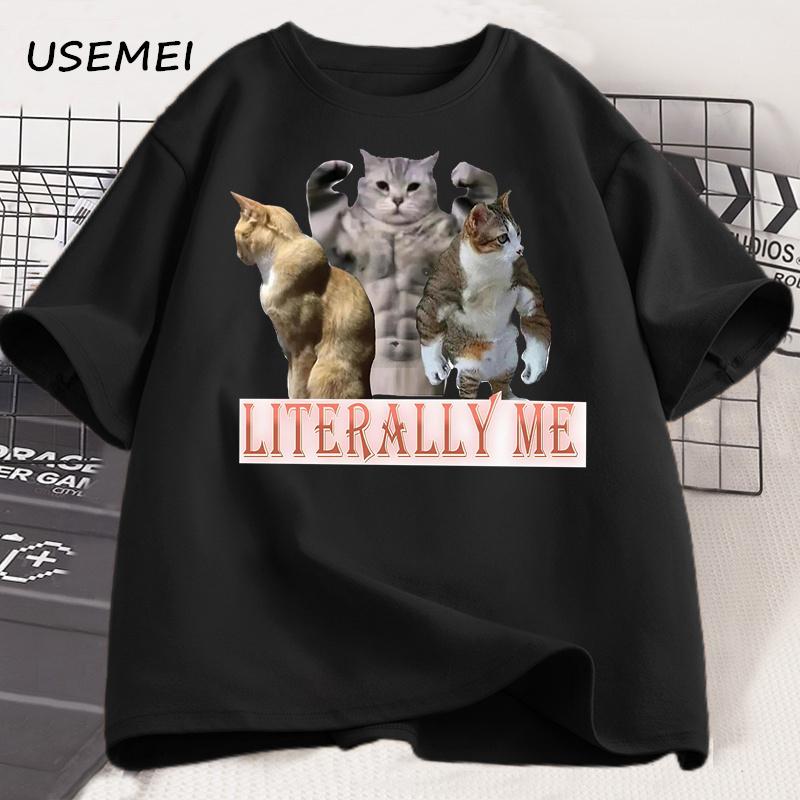 Funny Cat Autism T-shirt Men Women Cotton Short Sleeve Tshirt Unisex Streetwear Grpahic Tees Printed Oversized Male Clothes Tops