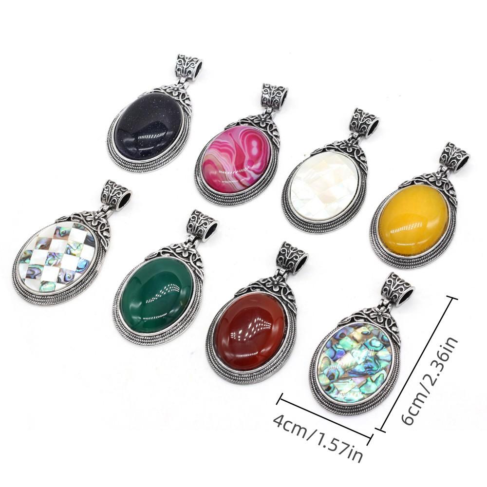 1 шт. винтажный овальный хрустальный кулон в богемном стиле — фото 4