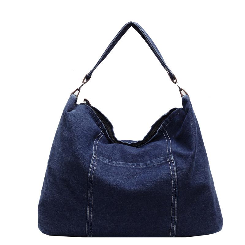 Denim Bag Women's Crossbody Bag Large Capacity Student Class Commuter Shoulder Tote Bag