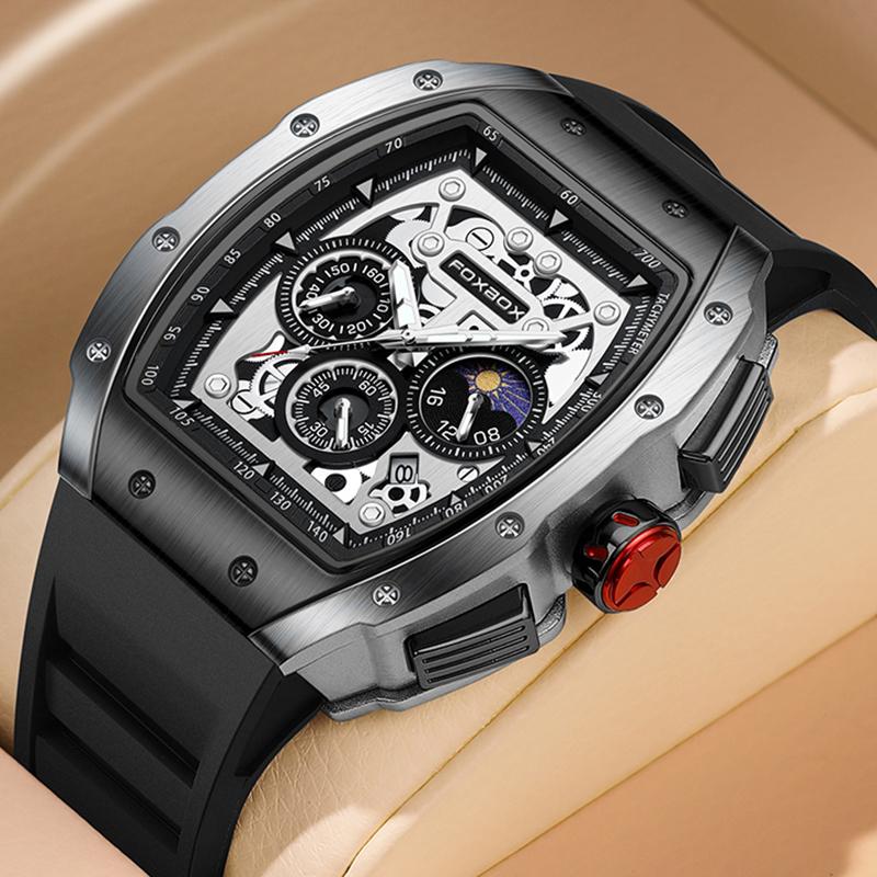 

Business Watch Men Military Sports Square Silicone Chronograph Wrist Watches For Men Waterproof Luminous Men Quartz Watch
