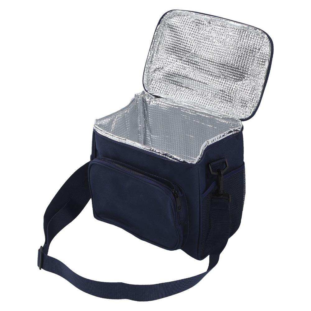 Large Capacity Insulated Lunch Bag Oxford Fabric Cooler Lunch Bag Lunch Container Outdoor Use темно-синий
