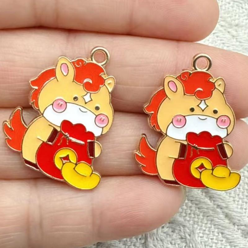 

10Pcs/Set Enamel Cartoon Anime Horse Charms Colorful Pendants For Diy Necklaces Earrings Jewelry Accessories