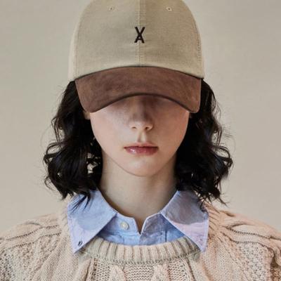 VARZAR Casquette Balle Deux Tons en Velours Côtelé VA Marron