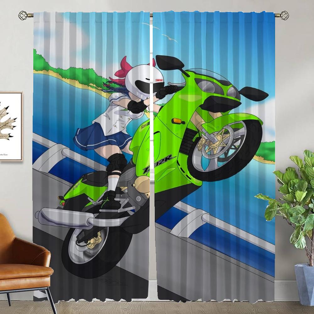 

Kitchen Curtains Living Room Curtain Panel Bakuon Home Interior Shades Partition Halloween Decoration Made Of Polyester Window Treatment W100*H130(CM)-Grommet top&2PCS