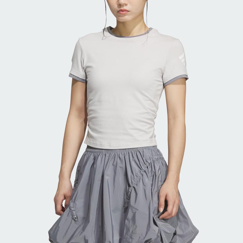 adidas FOS T Shirts Women's Light Gray Crew Neck Moderate KF0695