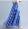 Fashion Solid Cotton Linen Women Skirts Maxi Elegant Harajuku Saia Casual Loose Long Skirt Ladies Clothes