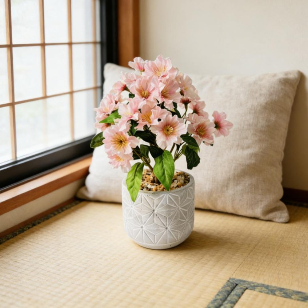 

Silk Flower Artificial Begonia Bedroom Decor Pre-potted Arrangement Compact Tabletop Size Realistic Floral Petals China Mainland