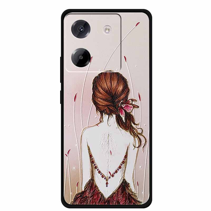 3D Phone Cover For Poco M7 Plus Pro Soft TPU Silicone Case for Poco M 7 PocoM7 Embossed Flower Blossoms Cartoon Gift Cute Bumper