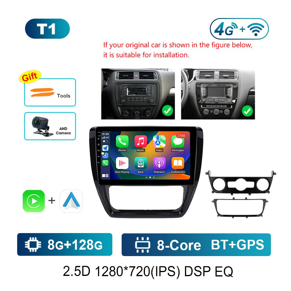 Android System for VW Volkswagen Jetta 6 2011 - 2018 Navi GPS WiFi Car Video Multimedia Player DSP Stereo 4G HD Screen Bluetooth