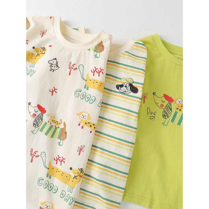 Right European Style Boys' Cute Printed Short-Sleeved T-Shirt, New Summer 2025 Children's Clothing, Top, Half-Sleeve, Pure Cotton