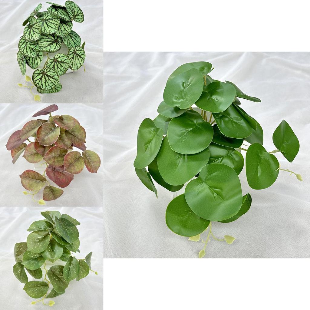 Artificial Mirror Leaves With Colocasia Design For Home And Event Decor