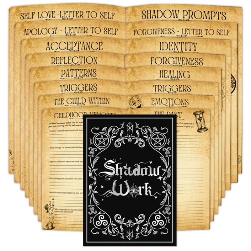 Mystisches Notizbuch im Stil der dunklen Ästhetik mit 42 Blättern für tägliches Journaling und spirituelle Reflexion