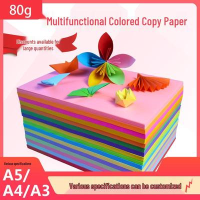 80g A4/A3/A5 Dubbelsidigt Färgat Konstpapper för Förskolan