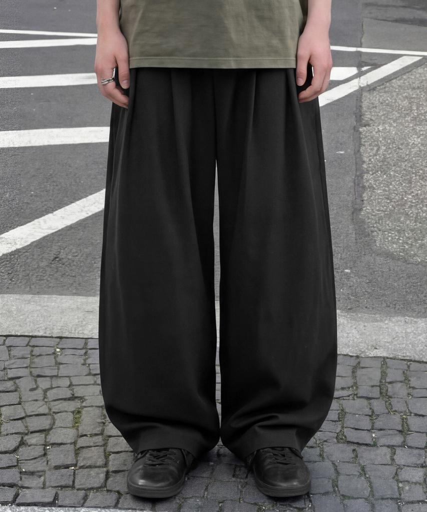 EZKATON 30S Breeze Balloon Wide Pants Black Mmlp6941