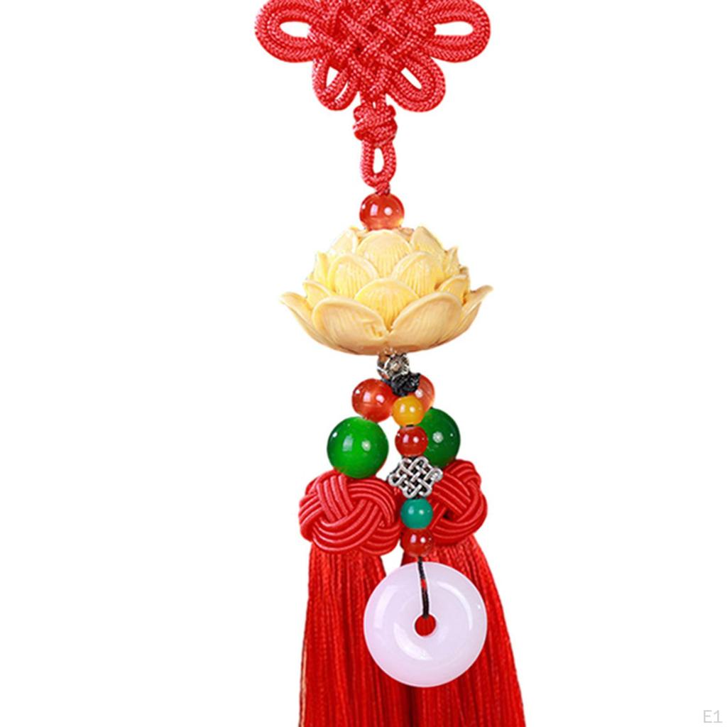Car Pendant Mirror Pendant,Lotus Shape,Gift Decorative Resin Tassel Hanging Decoration Cars