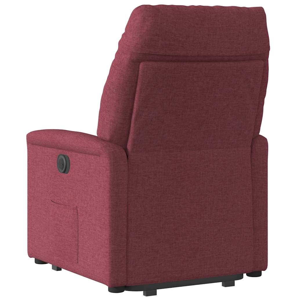 Recliner Chair with Rising Function Burgundy Fabric