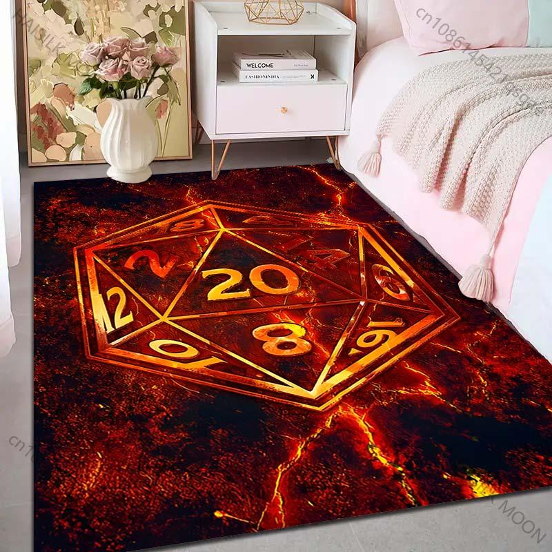 1PC Fire Game Dice Pattern Rug Carpets for Bedroom Living Room Sofa Mat Creative Door Mat Cloakroom Home Decor Play Mat