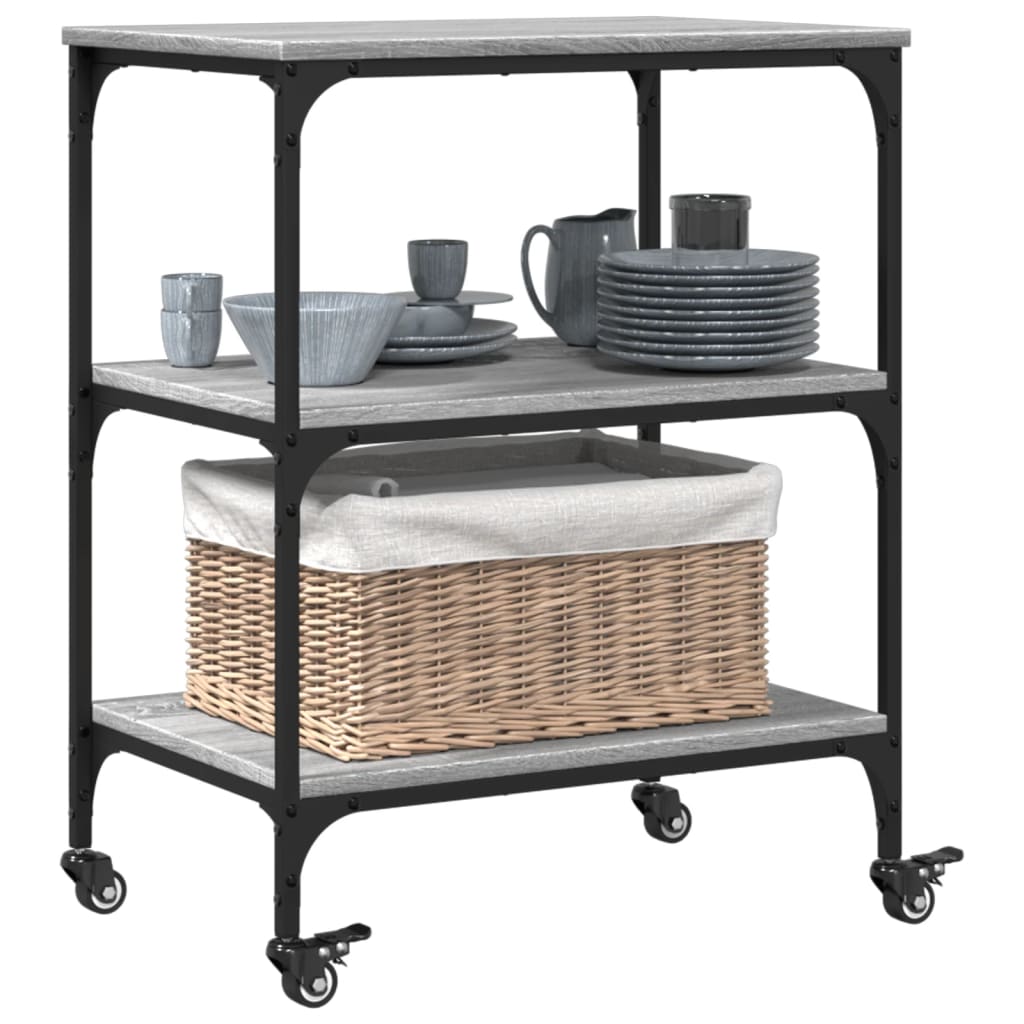 Kitchen Trolley Grey Sonoma 60x41x76 cm Particleboard
