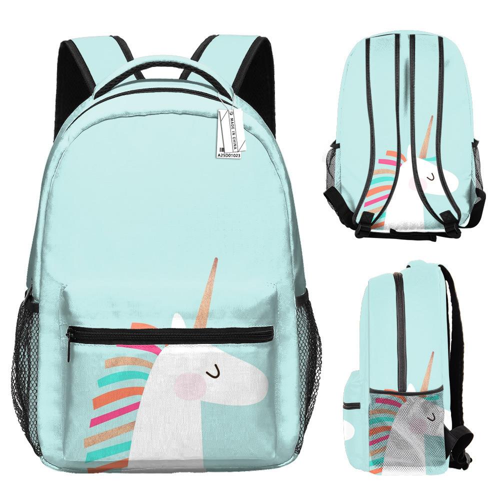 Classic Kpop Youthful School Bags Unisex Cool Unicorn Travel Bags 3D Print Oxford Waterproof Notebook Shoulder Backpacks