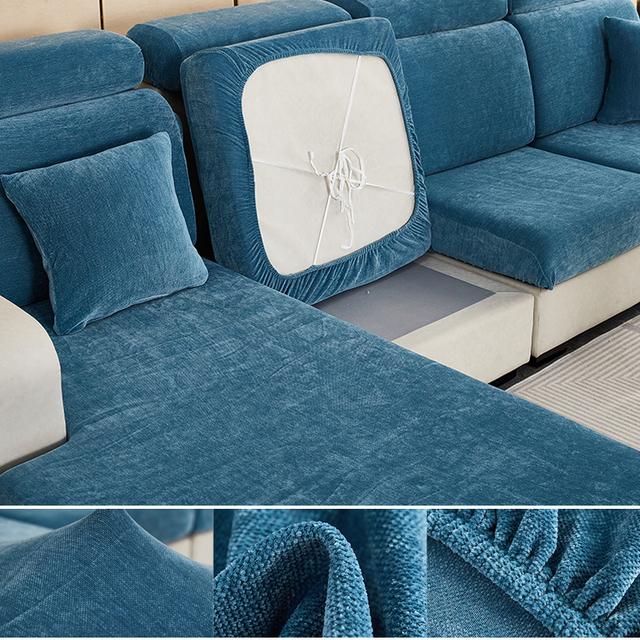 Velvet 1 /2 /3 /4 Chair Seat Couch Sofa Cushion Cover Living Sofa Slipcovers Heavyweight Soft Solid Sofa Decoration For Chaselong Armchair L Shape