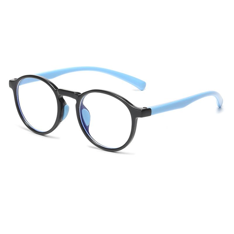 7338 New Anti-Blue Light Children'S Fashion Frame Flat Glasses 2025 Silicone Nose Pad Pc Frame Boys And Girls Glasses