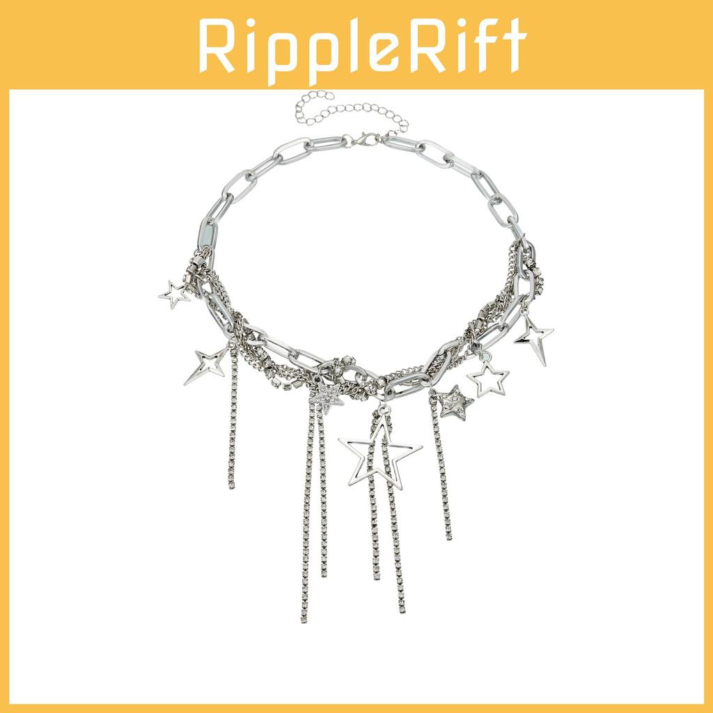 Heart And Fashionable Star Shaped Necklace For Women Shimmering Rhinestone Charm