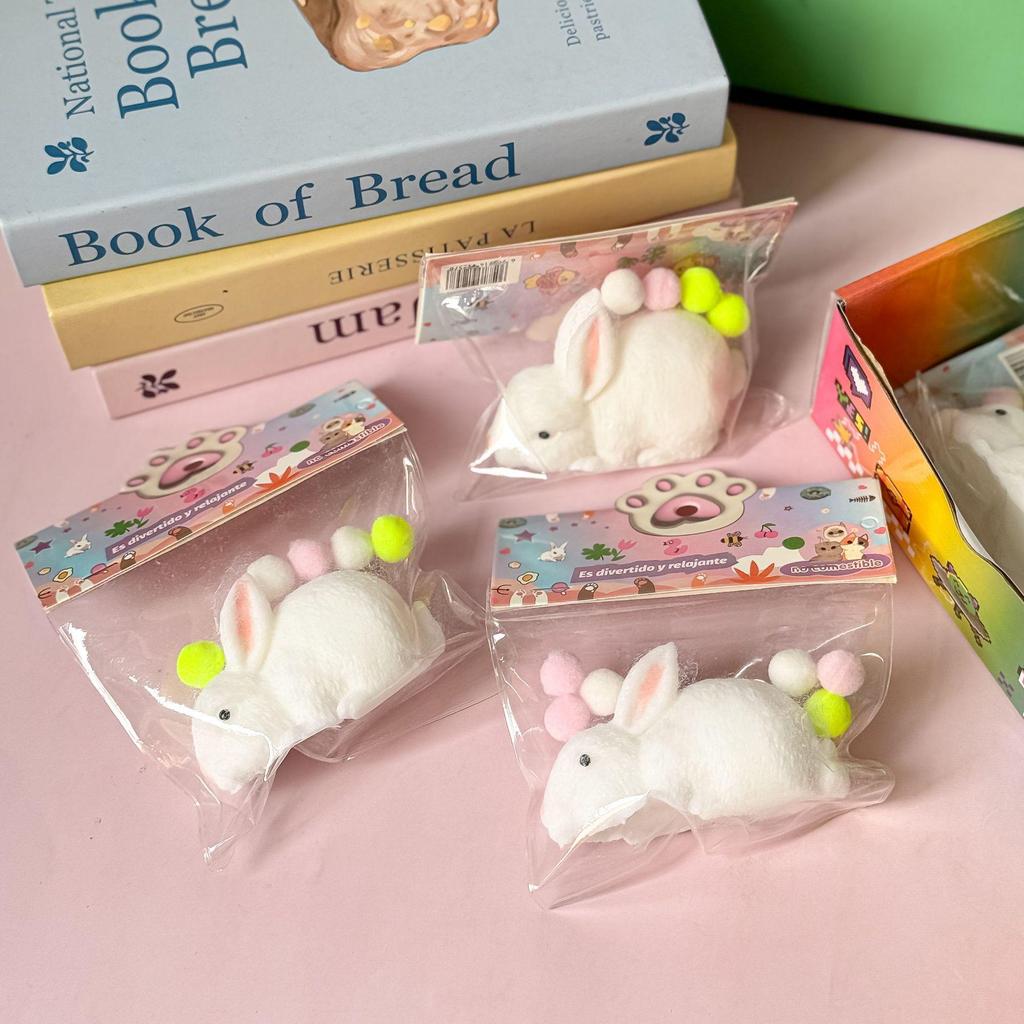 Big White Rabbit Soft Squeeze Toy - Stress Relief for Kids & Students