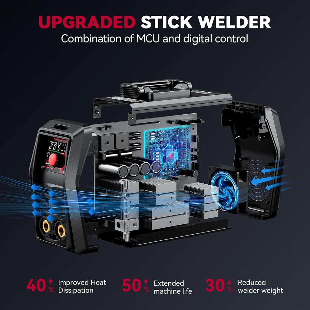 205Amp ARC/Lift TIG Welding Machine with APP Control, Large LED Display, IGBT Inverter for MMA Welding
