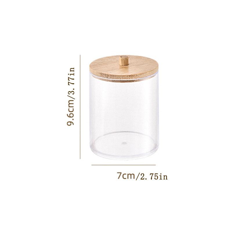 Cotton Swab Box, Circular Makeup Remover Cotton Storage Box, Household Transparent Desktop Jewelry Makeup Cotton Storage Box