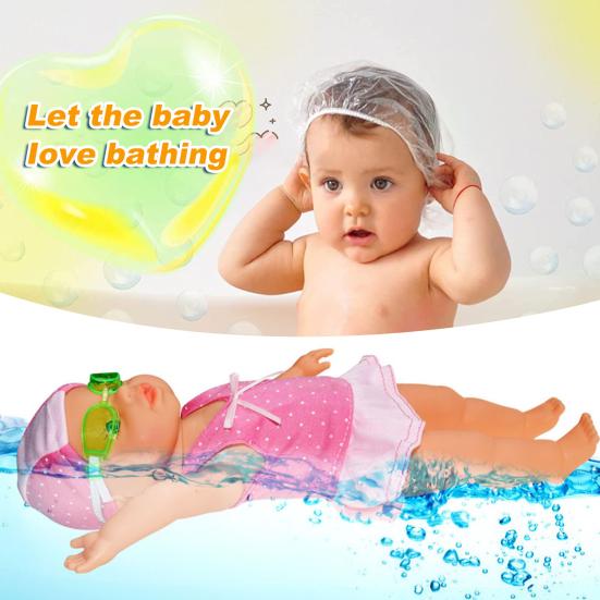 Swimmer Doll for Pool Bathtub Waterproof Electric Swimming Baby Doll with Rotating Head Removable Swimsuit Water Fun Partner