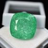 Natural Square Cushion Colombian Green Emerald 28.20 Ct Certified Gemstone