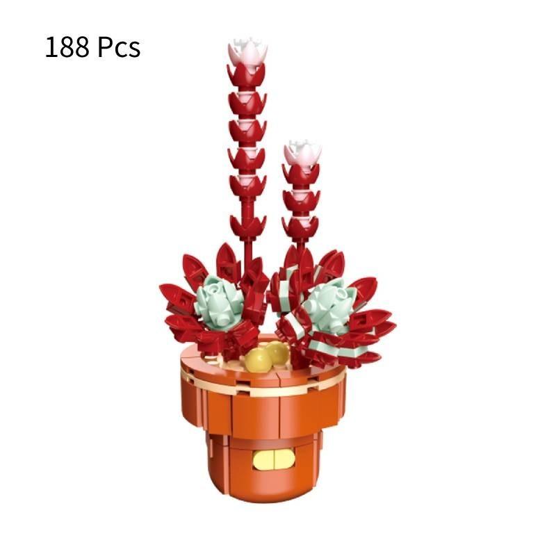 Exquisite Diy Mini Brick Plant Pot Model Kit Fun Plastic Building Blocks Toy