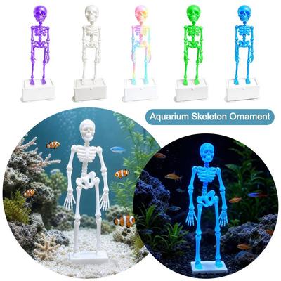 Adorno de Esqueleto para Acuario Accionado por Aire Esqueleto Activado por Burbujas Piedra de Aire Decoración para Pecera