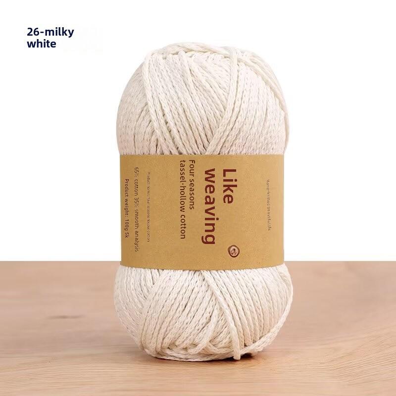 Round 2mm Cotton-Linen Yarn for DIY Crochet Bags & Hats