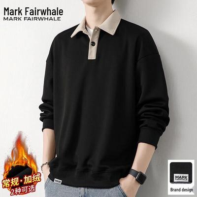 Men's Collared Long Sleeve Pullover Sweatshirt